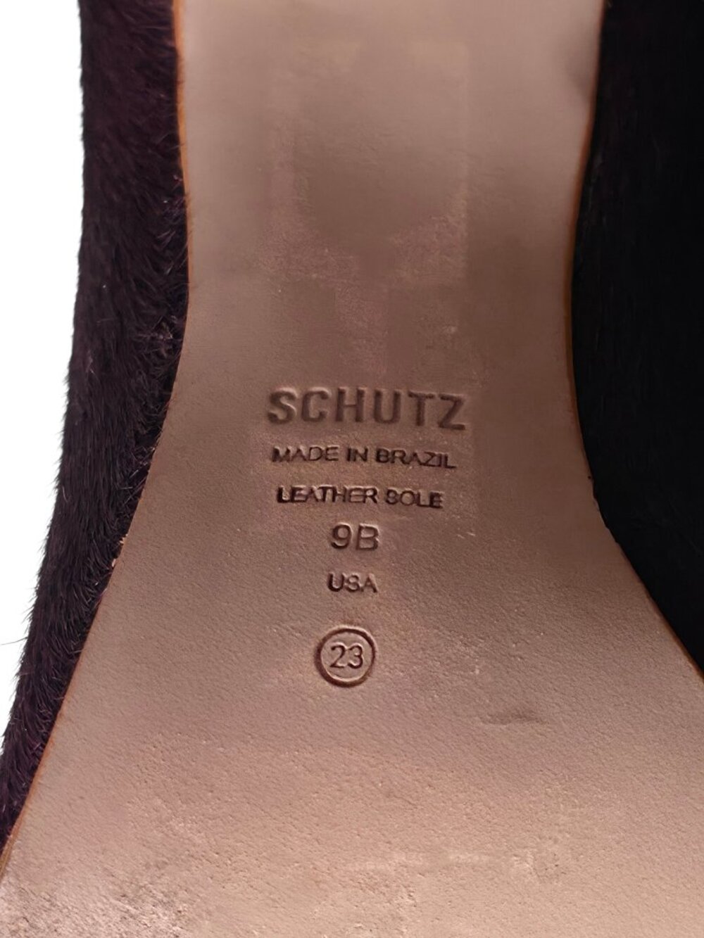 Schutz Maryana Boot Welt Wild Bloodstone Burgundy Calf Hair Western Size 9 - Picture 7 of 10